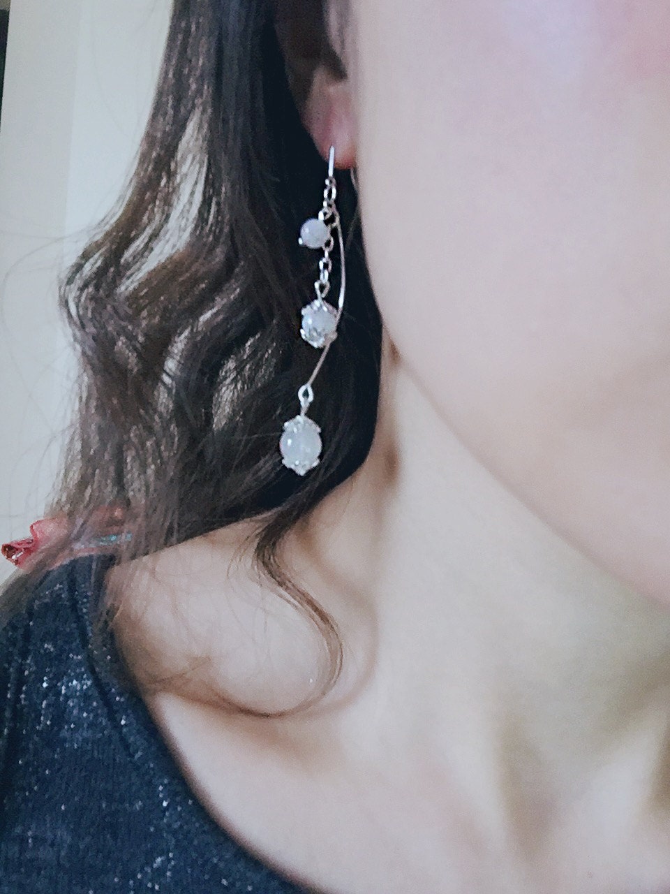 sterling Silber Regenbogen Mondstein Ohrringe, Edelstein Ohrringe von YseraJewelry