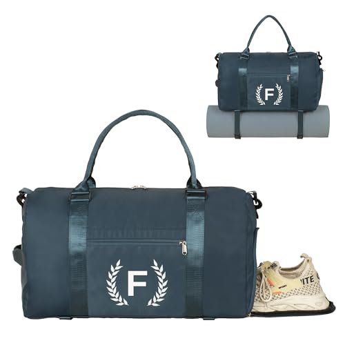 Turnbeutel für Damen, personalisierte Seesack mit Schuhfach, Sporttasche für Yoga & Tanz mit Nasstasche und Mattenriemen, PeacockBlue, F Turnbeutel für Damen, personalisierte Seesack mit Schuhfach, Sporttasche für Yoga & Tanz mit Nasstasche und Mattenriemen, PeacockBlue, F von Ysfensha