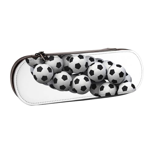 YsoLda Federmäppchen, Federmäppchen, tragbares Federmäppchen, Ledertasche für Schule, Büro, Fußball-Font-Lette von YsoLda