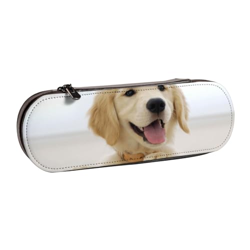 YsoLda Federmäppchen, Federmäppchen, tragbares Federmäppchen, Ledertasche für das Schulbüro, EIN Golden Retriever von YsoLda