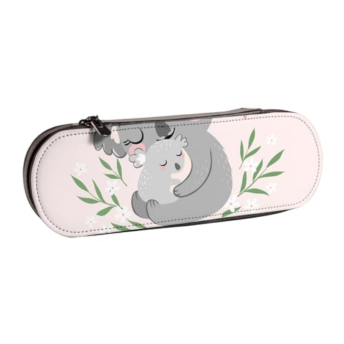 YsoLda Federmäppchen, Federmäppchen, tragbares Federmäppchen, Ledertasche für das Schulbüro, süße Koala-Mama und Baby von YsoLda