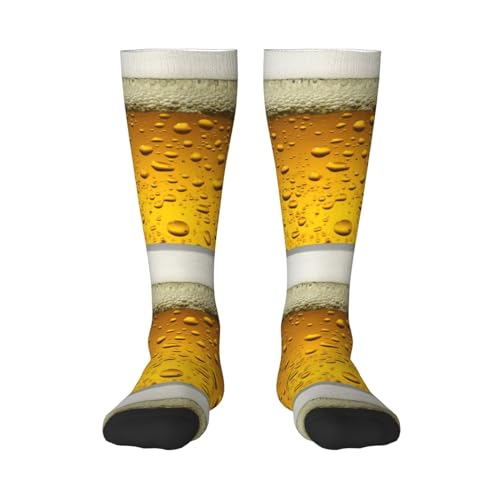 YsoLda Strümpfe Kompressionsstrümpfe Unisex Kniestrümpfe Sportsocken 55CM für Reisen,Bier von YSOLDA