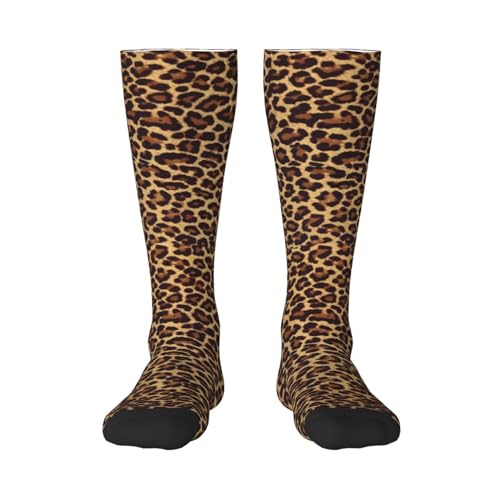 YsoLda Strümpfe Kompressionsstrümpfe Unisex Kniestrümpfe Sportsocken 55CM für Reisen,Cooler Leopard von YSOLDA