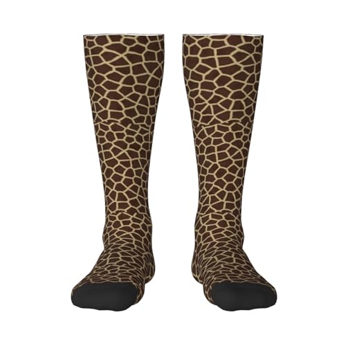 YsoLda Strümpfe Kompressionsstrümpfe Unisex Kniestrümpfe Sportsocken 55CM für Reisen,Giraffenmuster von YSOLDA