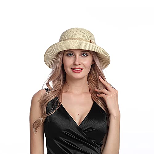 Ysoazgle Verstellbarer Sommer-Sonnenhut für Damen, modisch, faltbar, Rollkrempe, Beige, beige, M von Ysoazgle