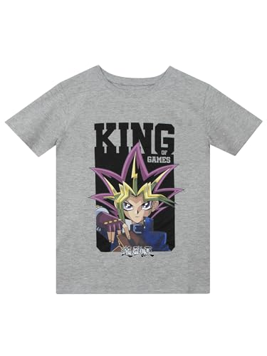 Yugioh Tshirt | Anime Kleidung | Kinder T-Shirt Jungen | Anime T-Shirt | Grau | 134 von Yu-Gi-Oh!