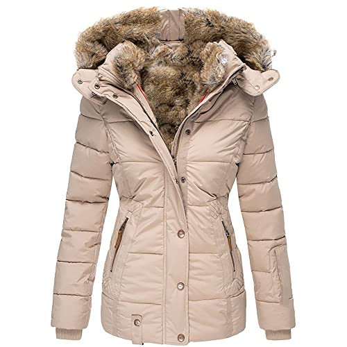 Yu Liao Frauen Plus Size Winter verdicken Puffer Kapuzenmantel Warme Winter Lange Daunenjacken Mäntel Oberbekleidung mit Taschen von Yu Liao