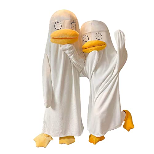 Yu Liao Gintama Elizabeth Duck Flanell Einteiler Pyjama Gelbe Ente Schuhe Unisex Bademantel Decke Lustiges Anime Cosplay Kostüm von Yu Liao