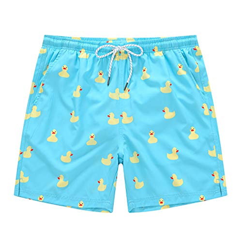 YuKaiChen Men's Swim Trunks Quick Dry Beach Swim Shorts Mesh Lining Board Shorts Swimwear Bathing Suits Yellow Duck 30(L) von YuKaiChen