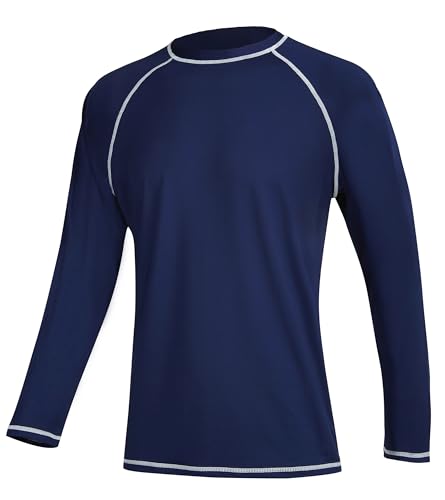 YuKaiChen Herren UV-Schutz Badeshirt Herren Schwimmshirt Schnelltrocknend Atmungsaktiv Sonnenschutz Shirt Rashguard Shirt mit UPF 50+ für Wassersport von YuKaiChen