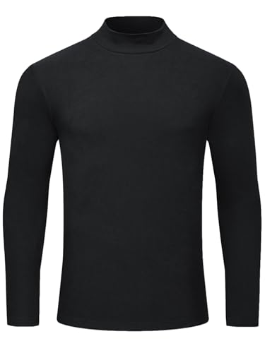 YuKaiChen Rollkragenshirt Herren Rollkragenpullover Halber Rollkragen Unterziehrolli Langarm Rollkragenpulli Basic Unterziehshirt Größe XXL Schwarz von YuKaiChen