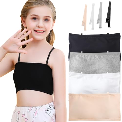 Teenager-Mädchen Trägerlose BHS Ohne Bügel Bandeau Unterwäsche aus Baumwolle Nahtlose Bralettes mit Austauschbar Träger für 10-18 Jahre Teenager-Mädchen Trägerlose BHS Ohne Bügel Bandeau Unterwäsche aus Baumwolle Nahtlose Bralettes mit Austauschbar Träger für 10-18 Jahre von YuaLov