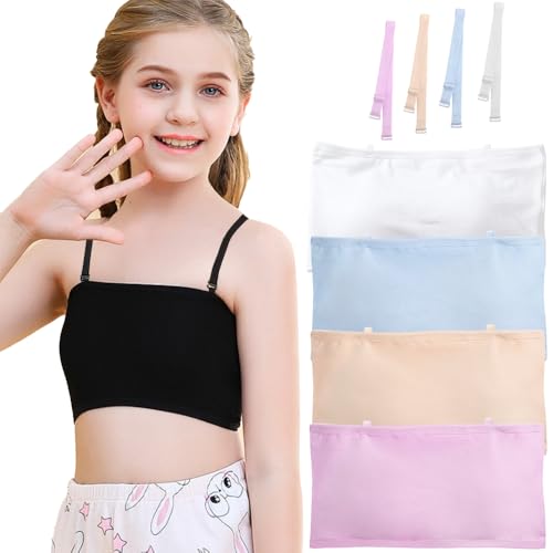 Teenager-Mädchen Trägerlose BHS Ohne Bügel Bandeau Unterwäsche aus Baumwolle Nahtlose Bralettes mit Austauschbar Träger für 10-18 Jahre Teenager-Mädchen Trägerlose BHS Ohne Bügel Bandeau Unterwäsche aus Baumwolle Nahtlose Bralettes mit Austauschbar Träger für 10-18 Jahre von YuaLov