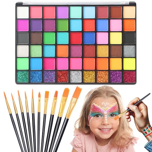 Yualucky Kinderschminke Set,Schminke Kinder mit 11 Pinsel,54Farben Kinderschminken Set,Waschbar Face Paint Bodypaint Schminkset,Kinderschminken für Fasching Halloween Karneval Yualucky Kinderschminke Set,Schminke Kinder mit 11 Pinsel,54Farben Kinderschminken Set,Waschbar Face Paint Bodypaint Schminkset,Kinderschminken für Fasching Halloween Karneval von Yualucky