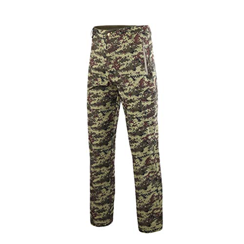 YuanDian Herren Herbst Winter Outdoor Taktische Camouflage Hosen Fleece Gefüttert Softshell Wasserdicht Militär Combat Army Wanderhosen Jagd Trekking Skihose Tarnhose Italienische Camo M von YuanDiann