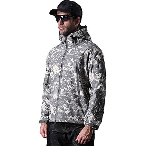 YuanDian Herren Tactical Camouflage Softshelljacke Herbst Winter Outdoor Armee Military Fleecejacke Wasserdicht Winddicht Warm Mit Kapuze Trekking Wander Skijacke Jagd Mantel ACU XL YuanDian Herren Tactical Camouflage Softshelljacke Herbst Winter Outdoor Armee Military Fleecejacke Wasserdicht Winddicht Warm Mit Kapuze Trekking Wander Skijacke Jagd Mantel ACU XL von YuanDiann