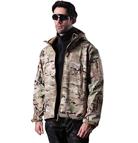 YuanDian Herren Tactical Camouflage Softshelljacke Herbst Winter Outdoor Armee Military Fleecejacke Wasserdicht Winddicht Warm Mit Kapuze Trekking Wander Skijacke Jagd Mantel CP XL YuanDian Herren Tactical Camouflage Softshelljacke Herbst Winter Outdoor Armee Military Fleecejacke Wasserdicht Winddicht Warm Mit Kapuze Trekking Wander Skijacke Jagd Mantel CP XL von YuanDiann