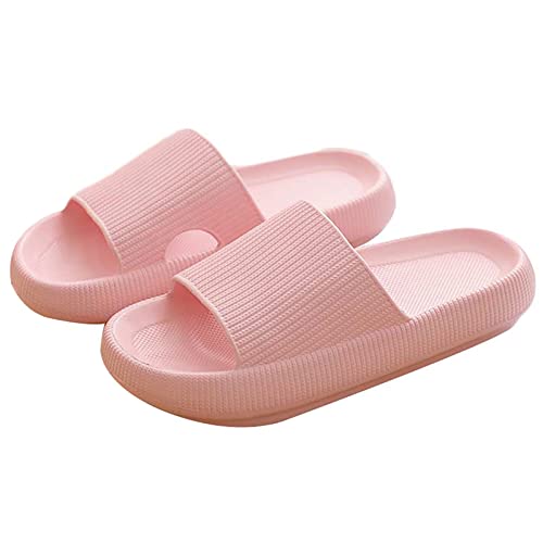 YuanDiann Badeschuhe Herren Damen Tragbar rutschfest Leicht Duschschuhe Cloudyzz Schlappi Schlappen Sommer Garten Badeschuhe Pantoletten Indoor und Outdoor Hausschuhe (Pink 38-39 EU) von YuanDiann