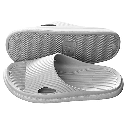 YuanDiann Badeschuhe Herren Damen Tragbar rutschfest Leicht Duschschuhe Schlappi Schlappen Sommer Garten Badeschuhe Pantoletten Indoor und Outdoor Hausschuhe (Grau 40-41 EU) von YuanDiann