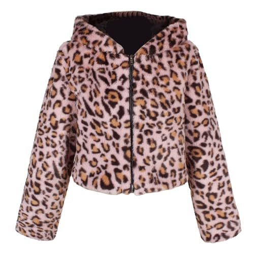 YuanDiann Damen Leopardenmuster Kunstpelz Kurz Mantel mit Kapuze Herbst Winter Warm Kunstfell Jacke Casual Mode Leopard Fellimitat Mantel Rosa S YuanDiann Damen Leopardenmuster Kunstpelz Kurz Mantel mit Kapuze Herbst Winter Warm Kunstfell Jacke Casual Mode Leopard Fellimitat Mantel Rosa S von YuanDiann