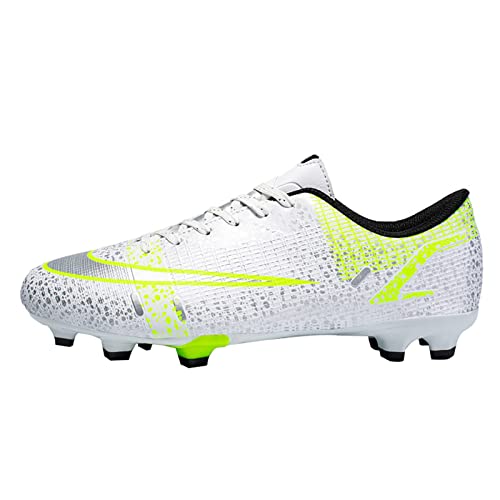 YuanDiann Fußballschuhe Herren Spikes Cleats Erwachsene Kinder Outdoor Sport Fußball Schuhe Leichtathletik Professionelle Grass Trainingsschuhe Weiß 36 von YuanDiann