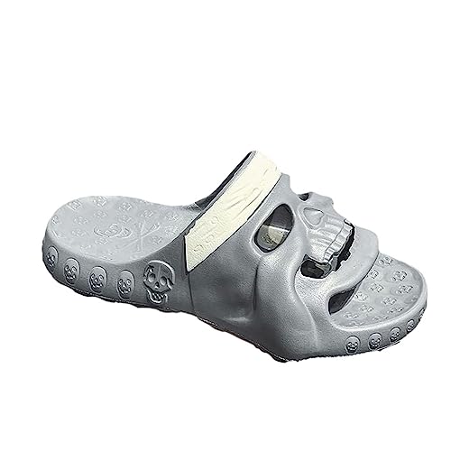 YuanDiann Lustige Totenkopf Slides Herren, Fluoreszenz Tragbar rutschfest Leicht Duschschuhe Wolkenschuhe Schlappen Sommer Garten Hausschuhe Badeschuhe Pantoletten Grau 43 EU YuanDiann Lustige Totenkopf Slides Herren, Fluoreszenz Tragbar rutschfest Leicht Duschschuhe Wolkenschuhe Schlappen Sommer Garten Hausschuhe Badeschuhe Pantoletten Grau 43 EU von YuanDiann