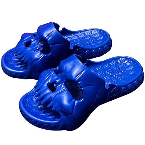 YuanDiann Lustige Totenkopf Slides Herren Damen, Tragbar rutschfest Leicht Duschschuhe Wolkenschuhe Schlappen Sommer Garten Hausschuhe Badeschuhe Pantoletten Indoor und Outdoor Blau 42-43 EU YuanDiann Lustige Totenkopf Slides Herren Damen, Tragbar rutschfest Leicht Duschschuhe Wolkenschuhe Schlappen Sommer Garten Hausschuhe Badeschuhe Pantoletten Indoor und Outdoor Blau 42-43 EU von YuanDiann