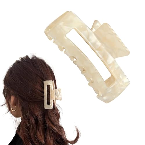 Weiße Haarspangen für Damen, dickes Haar, große Haarklammern für dünnes Haar, große quadratische Haarspange für langes lockiges Haar, starker Halt, Kieferclip, modischer Haarschmuck für Frauen Weiße Haarspangen für Damen, dickes Haar, große Haarklammern für dünnes Haar, große quadratische Haarspange für langes lockiges Haar, starker Halt, Kieferclip, modischer Haarschmuck für Frauen von YuanHolumid