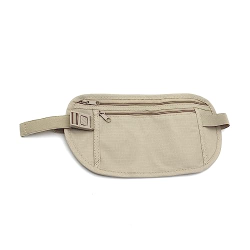 YuanYouTong Sicherer Reise-Geldgürtel, Anti-Diebstahl-Reisepasshalter, Reisebrieftasche für Männer und Frauen, versteckt unter der Kleidung, Gürteltasche, Khaki, Design mit Doppelreißverschlusstasche YuanYouTong Sicherer Reise-Geldgürtel, Anti-Diebstahl-Reisepasshalter, Reisebrieftasche für Männer und Frauen, versteckt unter der Kleidung, Gürteltasche, Khaki, Design mit Doppelreißverschlusstasche von YuanYouTong