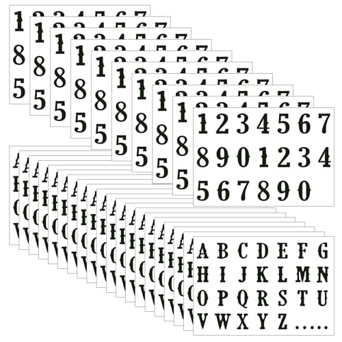 Yuanchu 30 Blatt Temporäre Tattoos,Wasserfest Semipermanent Fake Buchstaben A-Z Zahlen 0-9 Simulierte Saftpflanzentinte Selbstklebende Schwarz Tattoo Aufkleber Langlebig 2 Wochen für Frauen Männer von Yuanchu