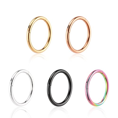 Yuanchu 5 Stück Nasenpiercing Ring,8mm 316L Chirurgenstahl Nasenring Septum Ringe Nostril Piercing Ringe Hoop Nase Ring Helix Ring Set Edelstahl Ohrring Body Piercing Schmuck für Damen Männer Yuanchu 5 Stück Nasenpiercing Ring,8mm 316L Chirurgenstahl Nasenring Septum Ringe Nostril Piercing Ringe Hoop Nase Ring Helix Ring Set Edelstahl Ohrring Body Piercing Schmuck für Damen Männer von Yuanchu