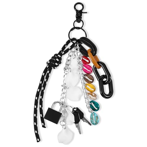 Yuanchu Aesthetic Schlüsselanhänger,Damen Bag Charms süßer Taschenanhänger Muscheln Schloss Schlüssel Dekorativ Anhänger Autoschlüsselanhänger Mehrzweck Key Chain für Taschen Handys Haushalt von Yuanchu