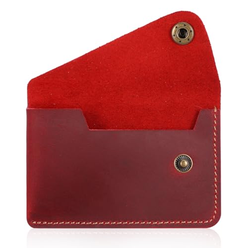 Yuanchu Visitenkartenetui Flip-Stil,Vintage Rinds Leder Kartenetui Kreditkartenetui Slim Kreditkartenhülle Flache Geldbörse Tasche Business Name Karten Halter Brieftasche für Damen Herren von Yuanchu