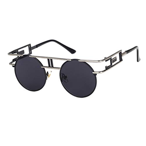 Yuandongxing Metallrahmen Steampunk Sonnenbrille Frauen Männer Runde Gothic Sonnenbrille Vintage Brillen UV400 von Yuandongxing