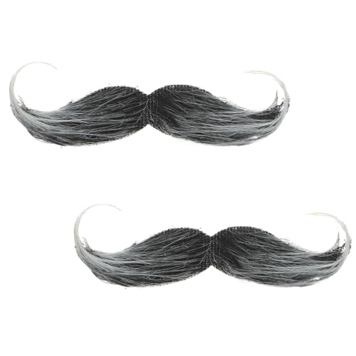 Yuannee Schnurrbart Zum Ankleben,2 PCS Schnurrbart Selbstklebend Bart zum Ankleben Realistisch Zwergenbart Falscher Bart Kostüm Bärte zum Ankleben für Party Halloween Maskerade Cosplay von Yuannee