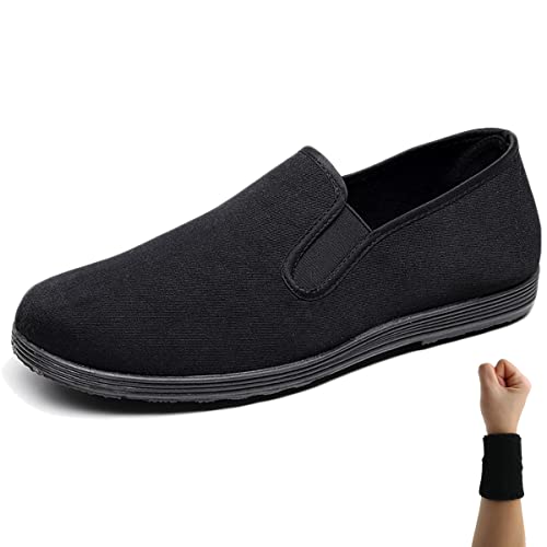 Yuansome Tai Chi Schuhe Kung Fu Schuhe Slippers Sports Hausschuhe Klassisch Lässig Kampfsport Sportschuhe Martial Arts Schuhe Chinesische Traditionelle Pantoffeln Unisex Schwarz (39) von Yuansome