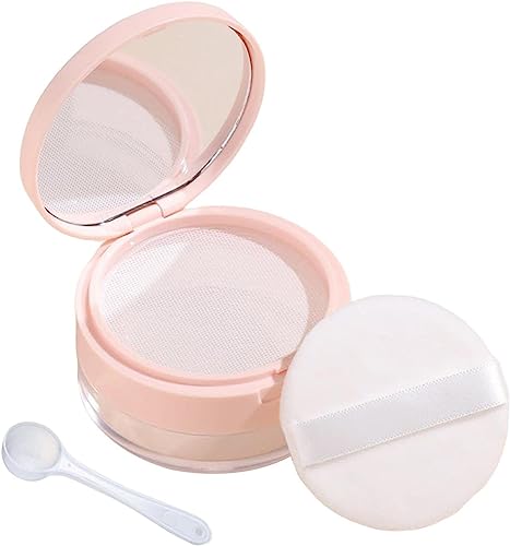 Leere lose Puderbehälter, wiederverwendbare Puderquaste mit Spiegelpuderquaste, für Frauen und Mädchen (B/20g) von Yuanyifenglin
