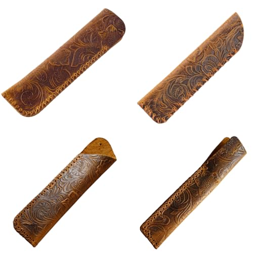 Yuanyifenglin Federmäppchen aus Leder, handgefertigt, Vintage-Stil, geschnitzt, für Arbeit, Büro, Reisen, 4 Stück Yuanyifenglin Federmäppchen aus Leder, handgefertigt, Vintage-Stil, geschnitzt, für Arbeit, Büro, Reisen, 4 Stück von Yuanyifenglin