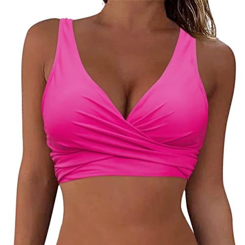 Bikini BH Dame Bademoden Bikinioberteil Große Brüste Damen Push up Bikini Top Gepolstert Swimsuit Bra Sport Trocknend Padded Bikini Swim Oberteil Rückenfrei Bikinioberteil mit Polster ohne Bügel (XL) von Yubenhong