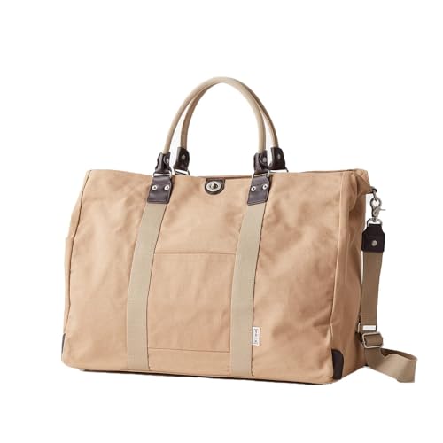 HANPU KOUBOU Seesack für Reisen Reisetasche für Männer Frauen Segeltuch Seesack Wochenende Turnbeutel Mittlere Größe 3X84, Beige, Seesack von Yubi