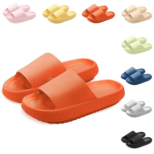 Yuccer Badelatschen Damen Eva Super Weiche Badeschlappen rutschfest Schlappen Damen Wolkenschuhe Dicke Sohle Badesandalen Herren Cozy Slides Slippers Sommer Hausschuhe von Yuccer