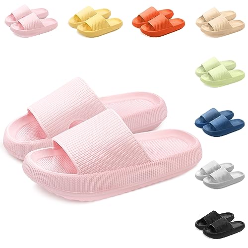 Yuccer Badelatschen Damen Eva Super Weiche Badeschlappen rutschfest Schlappen Damen Wolkenschuhe Dicke Sohle Badesandalen Herren Cozy Slides Slippers Sommer Hausschuhe von Yuccer