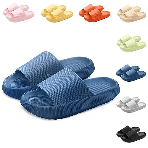 Yuccer Badelatschen Damen Eva Super Weiche Badeschlappen rutschfest Schlappen Damen Wolkenschuhe Dicke Sohle Badesandalen Herren Cozy Slides Slippers Sommer Hausschuhe von Yuccer