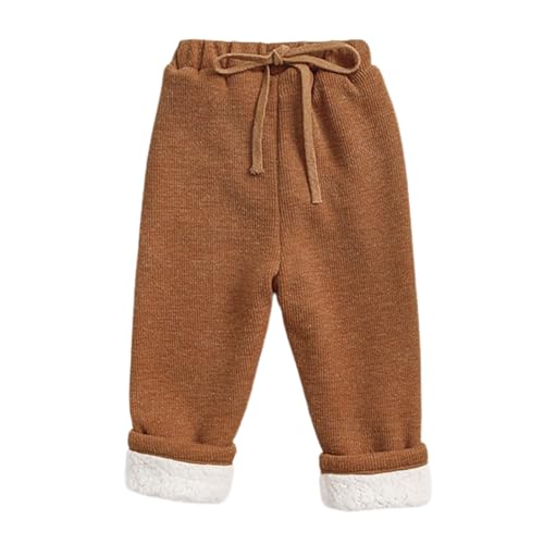 Yudiega Schneehose Kinder Thermo Leggings Kinder Kleinkind Mädchen Jungen Feste Lose Hosen Lässige Warme Hosen Für Kinder Herbst Winter Kleidung Skianzug Kinder 152 (Gold, 2-3 Years) von Yudiega