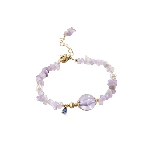 Yudisho Boho-Armbänder für Damen, violette Armbänder, zerkleinerte Stein-Armbänder, Freundschaftsarmbänder von Yudisho