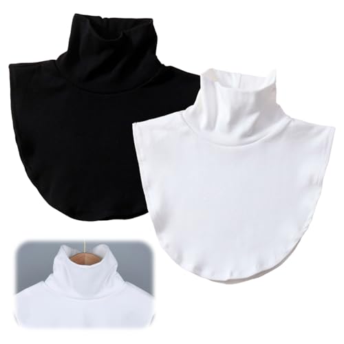 Rollkragen Fake,Blusenkragen Einsatz Damen,Krageneinsatz,Mode Enger Neck False,Abnehmbare Rollkragen Einsatz,Unterziehrolli,Rollkragen Einsatz Damen für Formelle Kleidung Blusen Pullover (2-Stück) von YueJieSelected