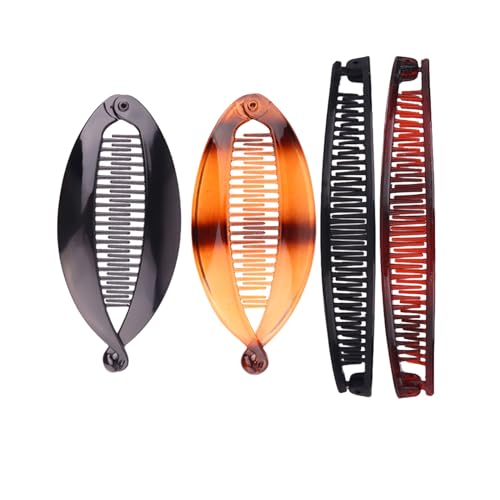 4-Stück Banana Clip Dickes Haar,Bananen Haarspangen Damen Groß,Haarklammer Mädchen,Bananenspange Haare,Haarspange for Thick Hair,Bananen Haarspangen,Haarbananenspange,Fish Clips Ponytail Holder Clip von YueJieSelected