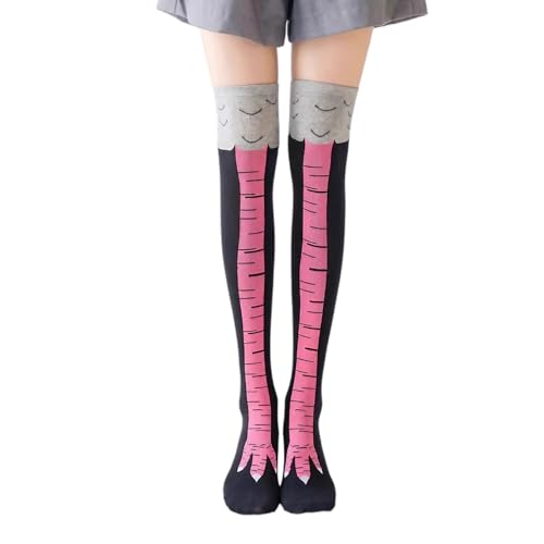 Chicken Leg Socks Lustigem Hühnerbein Socken Hühnerbeine Hühner Strümpfe Personalisierte Socken Funny Socks Witzige Geschenke Geschenk socken Damen Erwachsene Verrückte Kostüm Overknees Wärme (Rosa) von YueJieSelected