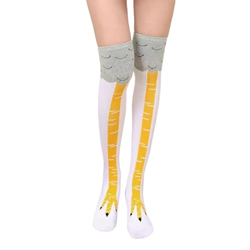 Chicken Leg Socks Lustigem Hühnerbein Socken Hühnerbeine Hühner Strümpfe Personalisierte Socken Funny Socks Witzige Geschenke Geschenk socken Damen Erwachsene Verrückte Kostüm Overknees Wärme (Weiß) von YueJieSelected