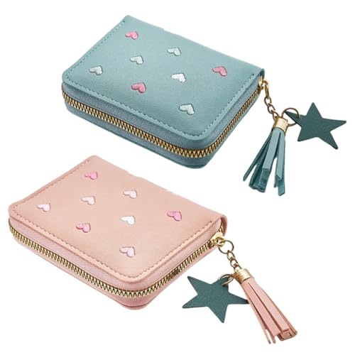 2 Stück Geldbeutel Damen Klein,Kleines Portemonnaie Damen Kleine Geldbörse Damen-Geldbörsen,Teenager Portmonee Damengeldbörse für Mini Geldbörse Damen,Geldbeutel Mädchen,Geldtasche Damenbrieftasche von YueJieSelected